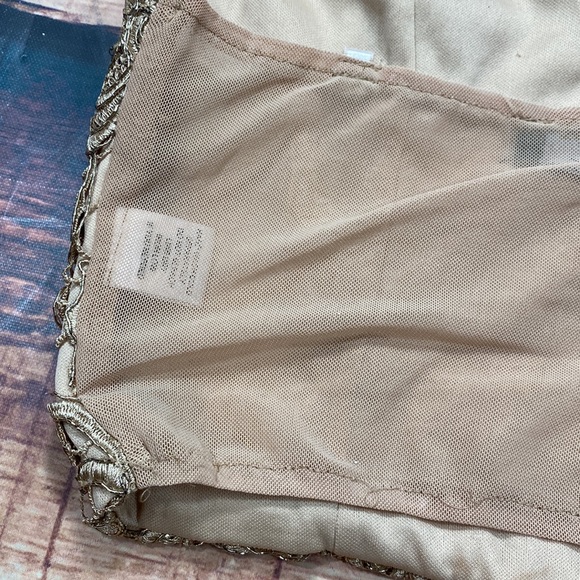 RELISTED Angl Gold Nude Lace 2 piece Set Prom Dress Skirt - Picture 4 of 11